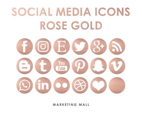 Alongside the most recent logos for facebook. Rose Gold Social Media Icons Social Media Buttons Gold