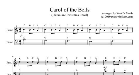 Digital downloads are downloadable sheet music files that can be viewed directly on your computer, tablet or mobile device. Easy Piano 'Carol of the Bells' | Christmas Piano Sheet Music | Letter-Note Names Added ...