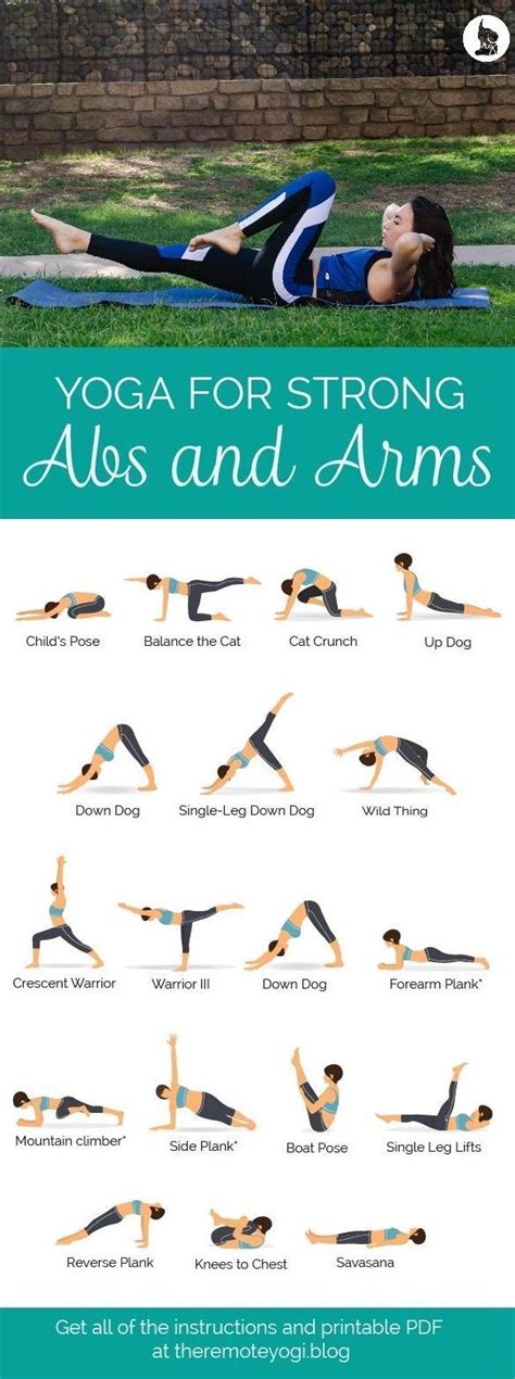 Yoga For Strong Abs And Arms Free Printable Pdf How To Do Yoga Yoga