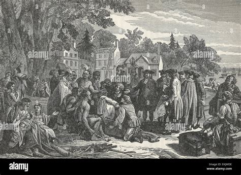 William Penns Treaty With The Indians Circa 1680 Stock Photo Alamy