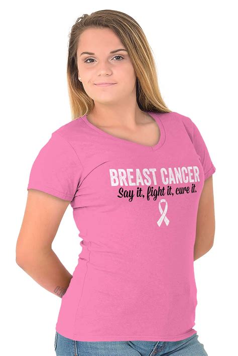 brisco brands breast cancer awareness womens v neck t shirts tees tshirt love tatas funny