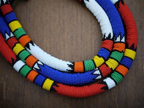 Traditional Beaded Zulu Necklace Handmade In South Africa African Inspired Jewelry African