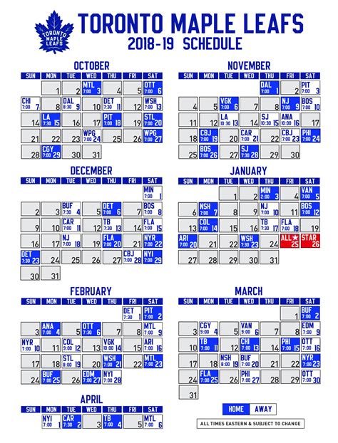 Toronto Maple Leafs 2021 2022 Printable Schedule Printable Schedule