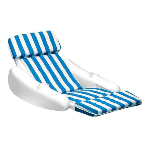 Chairs are adjustable and have beverage cups on the arms. Swimline SunChaser Padded Swimming Pool Floating Lounge ...