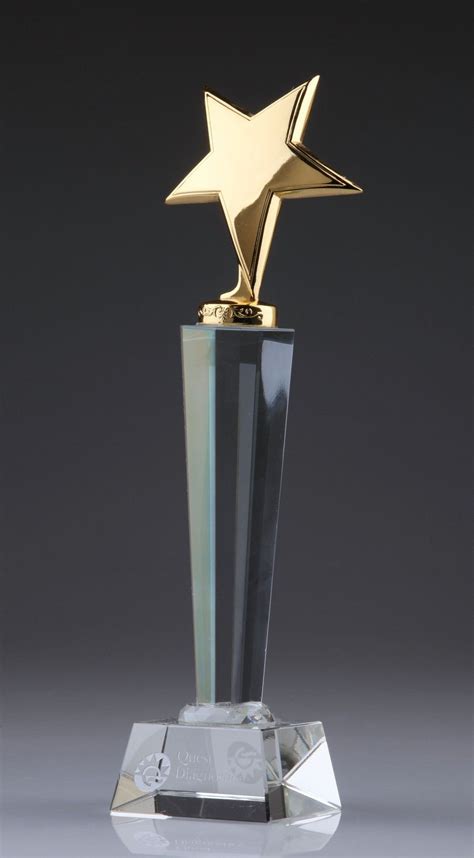 Gold Metal Star Crystal Awards Wood Trophies Sports Trophies Metal