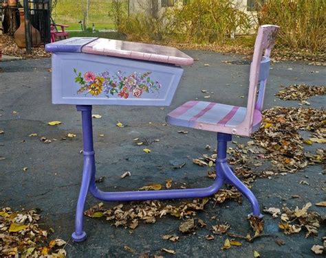 Vintage Childs Desk And Chair Painted Shabby Chic Reserved Etsy