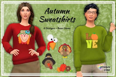 Strenee Sims Autumn Sweatshirts • Sims 4 Downloads