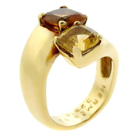 Hermes Citrine Crossover Gold Ring For Sale At 1stdibs Hermes Rings