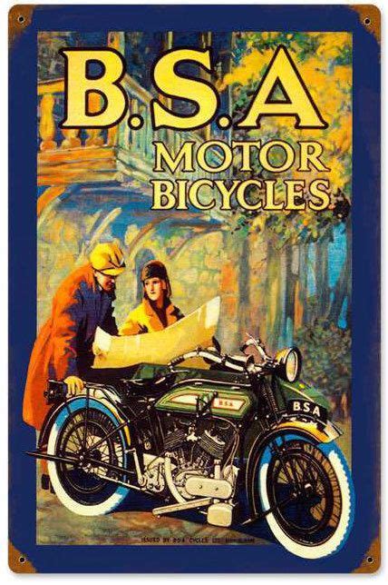 Bsa Motorcycles Vintage Metal Sign 12 X 18 Inches Vintage Motorcycle