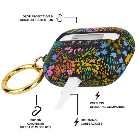 Case Mate Airpods Pro Rifle Paper Meadow Wgold Circular Ring