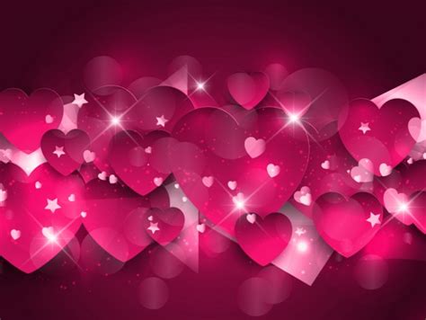 Glow Pink Hearts Background Vector Free Download