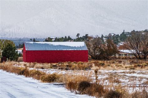 Red Barn In Snow Landscape Free Stock Photo Public Domain Pictures