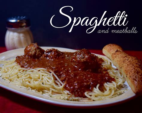 Lunch Spaghetti And Meatballs Salad And Breadsticks Special Full Dine In