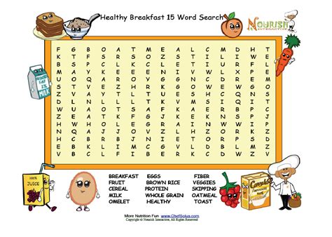 Healthy Breakfast Word Search Grades 2 5 Please Make Sure To Print
