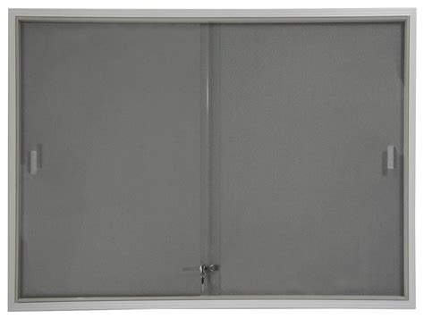 4 X 3 Glass Bulletin Board W Gray Fabric Interior