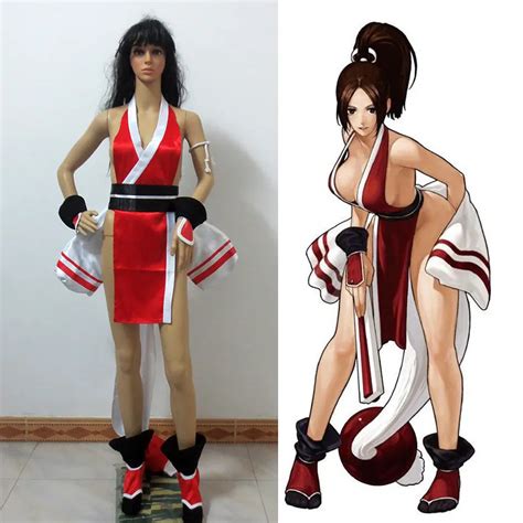 Kof The King Of Fighters Mai Shiranui Cosplay Costume Sexy Red Kimono Costume In Game Costumes