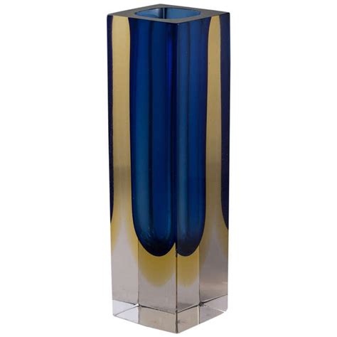 A Rectangular Murano Sommerso Glass Vase For Sale At Stdibs
