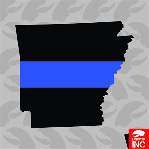 Arkansas State Shaped The Thin Blue Line Sticker Self Adhesive Etsy