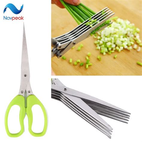 Multi Functional Stainless Steel 5 Layers Shears Blade Cut Herb