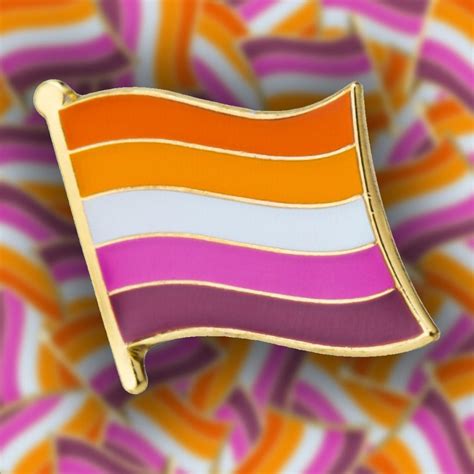 lesbian pride flag pin lgbtq enamel pins queer pin etsy