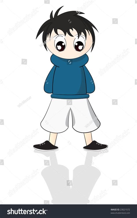 Cute Anime Boy Kid Stock Vector 23021572 Shutterstock