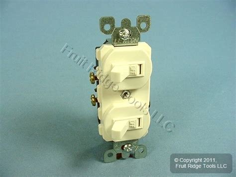 🏠 Leviton Light Almond Double Wall Light Switch Duplex Toggle 15a