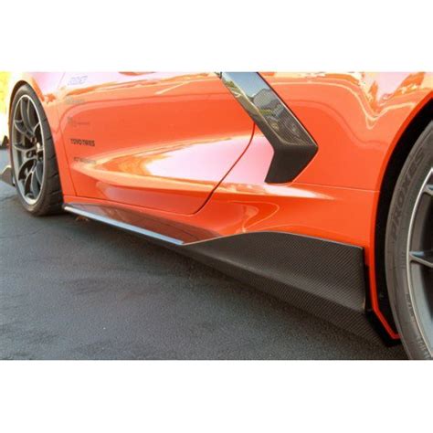 2020 2023 Corvette C8 Carbon Fiber Side Skirt Set
