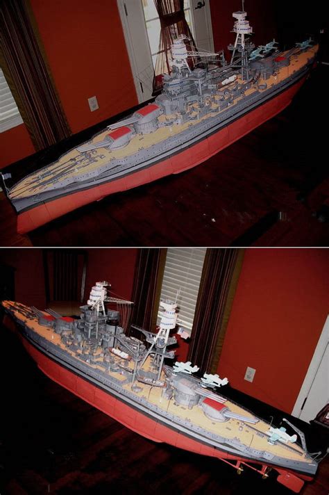 1250 Scale Uss Arizona Bb 39 Battleship Diy Warship Paper Model Kit