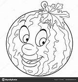 Melon Drawing Coloring Water Watermelon Cartoon Getdrawings Happy sketch template