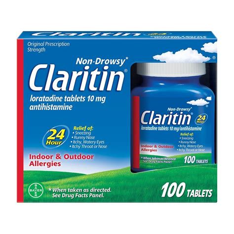 Claritin 24 Hour Non Drowsy Allergy Medicine Tablets Loratadine 10 Mg