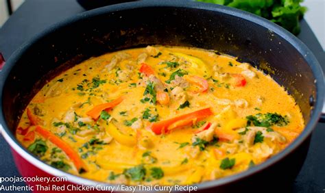 In uk, getting fresh mutton (goat meat) is not that an easy possibility. Thai Red Chicken Curry / Easy Thai Curry Recipe - Pooja's Cookery