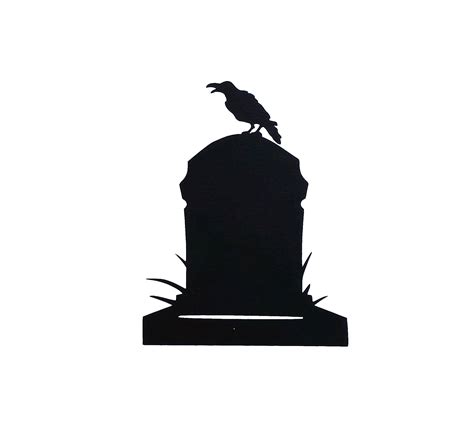 Tombstone Raven Vinyl Decal Halloween Decor Graveyard Etsy