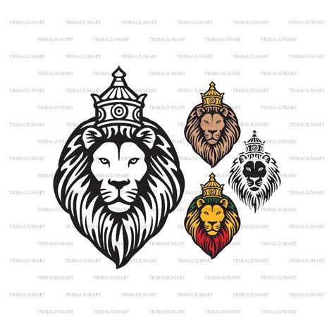 The Lion Of Judah Head With Crown Rastafarian Reggae Symbol Etsy