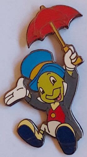 Disney Jiminy Cricket Floating Both Shoes Up Left Hand Red Umbrella