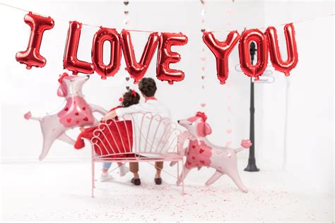 I Love You Balloon Letters Romantic Foil Balloons Romantic Etsy