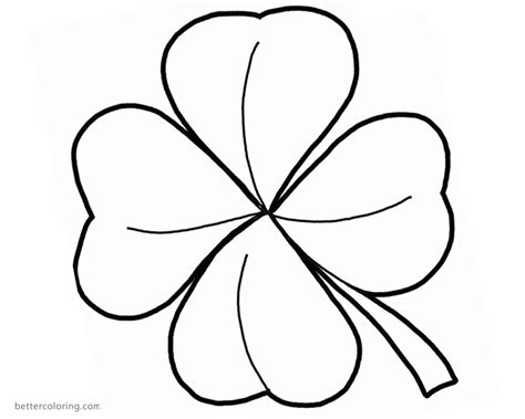 Four Leaf Clover Clip Art At Clkercom Vector Online Sketch Coloring Page