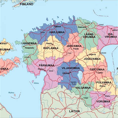 They usually avoid eye contact and believe it's strange to say hello to a person you don't know. Estonia political map - Map of Estonia political (Northern ...