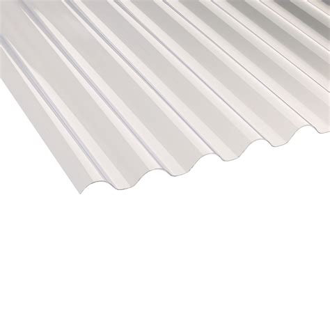 Clear Corrugated PVC Roofing sheet 2.4m x 660mm, Pack of 10