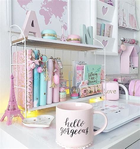 Girly Office Space In 2020 Study Room Decor Girly Office Space