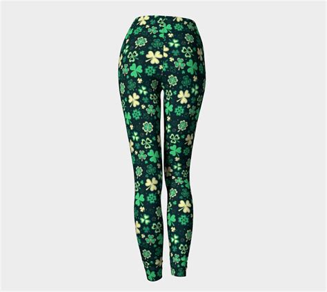 St Patricks Day Leggings Four Leaf Clover Leggings St Patricks Day Leggings Women Green