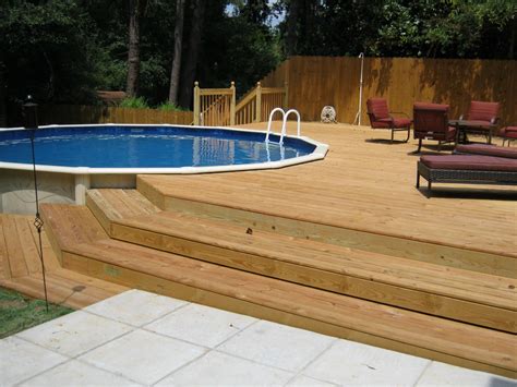 Semi Inground Pool Ideas With Deck
