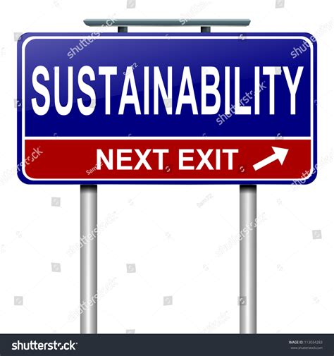 Illustration Depicting Roadsign Sustainability Concept White Stock