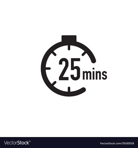 25 Minutes Timer Stopwatch Or Countdown Icon Time Vector Image