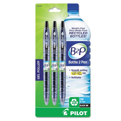 Pilot B2p Bottle 2 Pen Recycled Retractable Gel Ink Pen Black Ink