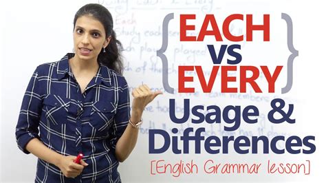Each Vs Every Usage And Differences English Grammar Lesson Youtube