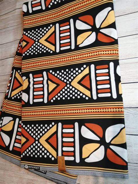 Cotton African Bogalan Mudcloth Geometric Print Fabric Fat Etsy Uk