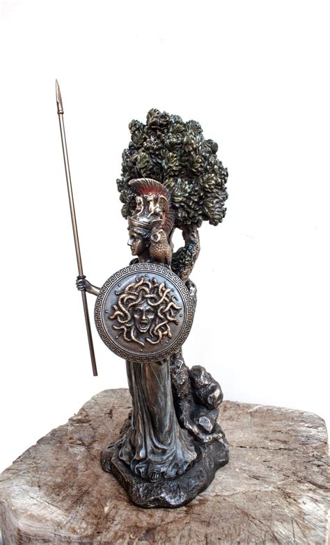 Athena Statue Figurine Under Sacred Olive Treeathena Bronze Etsy