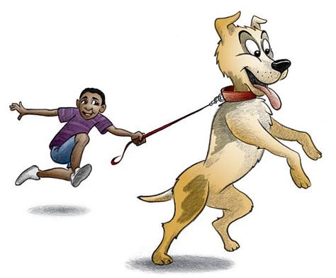 Dog Pulling Leash Illustrations Royalty Free Vector Graphics And Clip