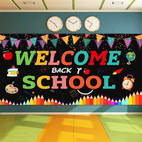 Buy Large 79 X 40 Welcome Back To School Backdropwelcome Back To