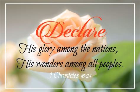 1 Chronicles 1624 Esv 24 Declare His Glory Among The Nations His